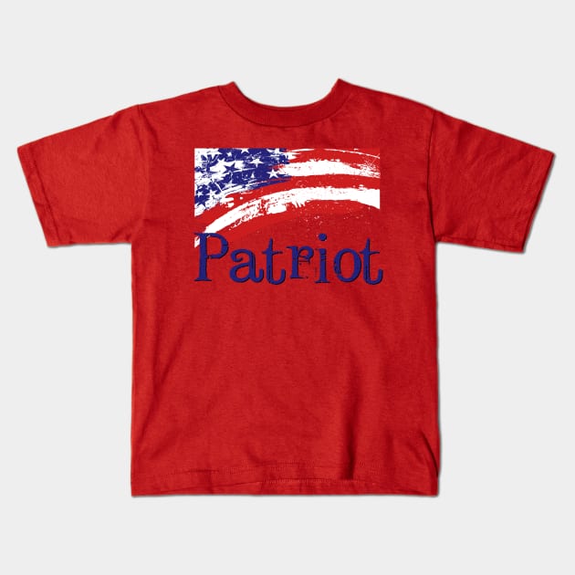 Patriot Conservative Blue Kids T-Shirt by AlondraHanley